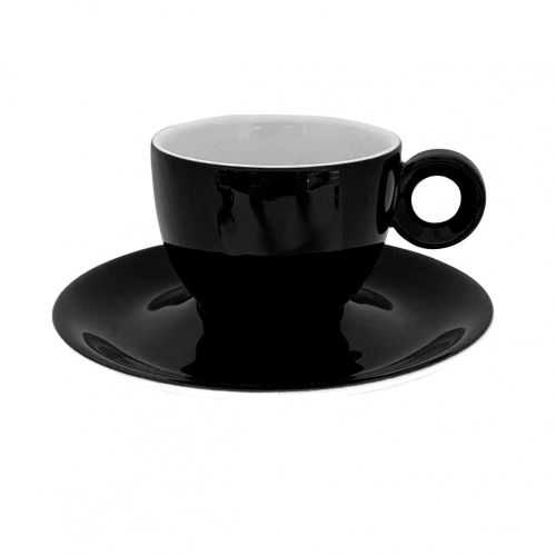 Rondo Kaffee 15 cl. SET, schlicht und Tasse mit weißer Innenseite und schwarzer Außenseite